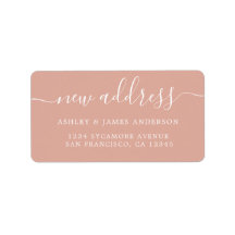 Dusty Pink Elegant Script New Address Label