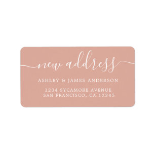 Dusty Pink Elegant Script New Address Label