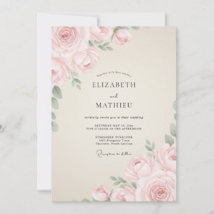 Dusty Pink Ethereal Romance Wedding Invitation