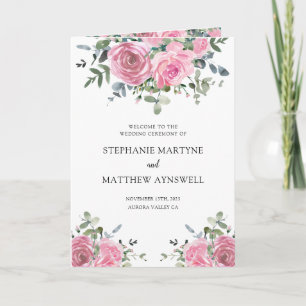 Dusty Pink Eucalyptus Botanical Wedding Program