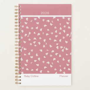 Dusty Pink Feminine Minimalist Floral Planner