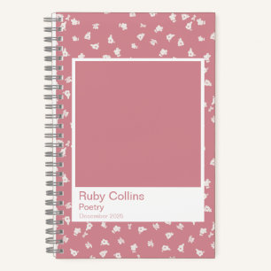 Dusty Pink Floral Aesthetic Notebook