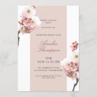 Dusty Pink Floral Cherry Blossom Bridal Shower