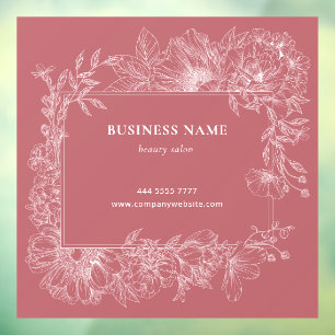 Dusty Pink Floral Frame Boutique Salon Business