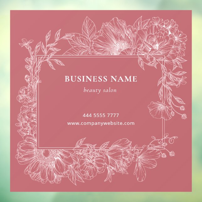 Dusty Pink Floral Frame Boutique Salon Business (Sheet 3)