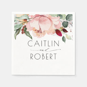 Dusty Pink Floral Rustic Fall Napkin