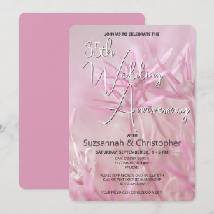 Dusty Pink Floral Wedding Anniversary Party Invitation