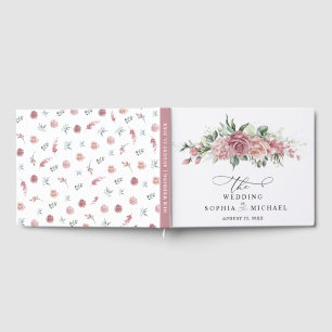 Dusty Pink Floral Wedding Guest Book