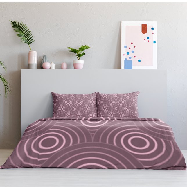 Dusty Pink Geometric Circles Pattern  Pillowcase (Creator Uploaded)