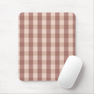 Dusty Pink Gingham Checkered Mouse Pad