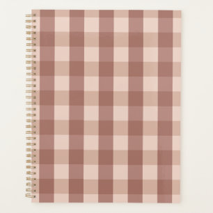 Dusty Pink Gingham Chequered Planner