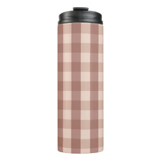 Dusty Pink Gingham Chequered Thermal Tumbler