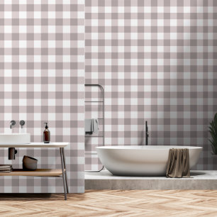 Dusty Pink Gingham Pattern Wallpaper