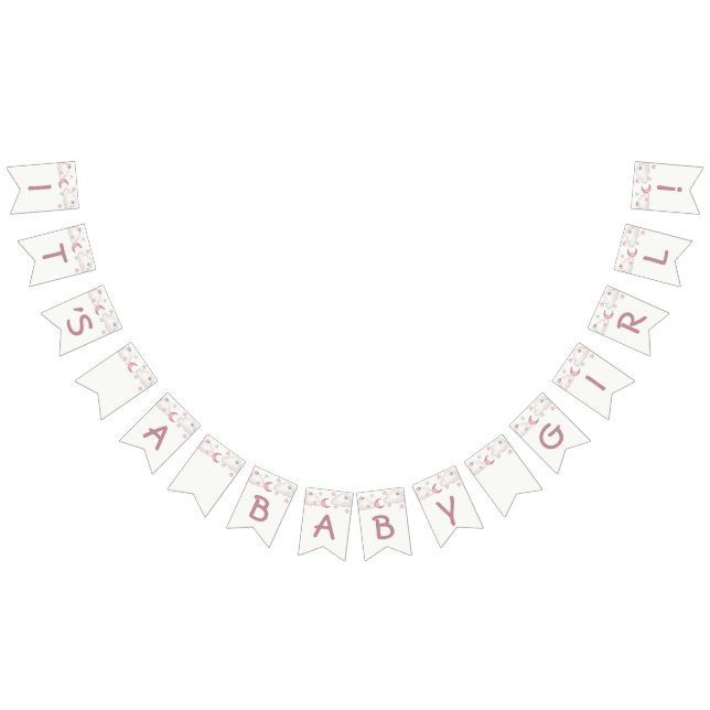 Dusty Pink Girl Baby Shower bunting banner (All)