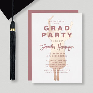Dusty Pink Gold Foil Graduation Party Foil