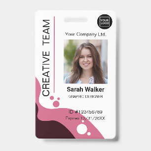 Dusty Pink ID Badge Photo Creative Design Team