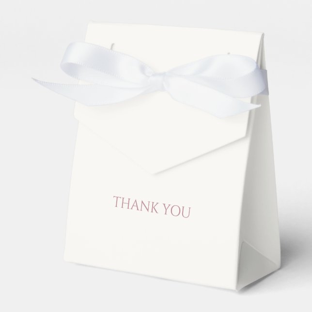 Dusty Pink & Ivory Script Wedding Thank You Favour Box (Front Side)