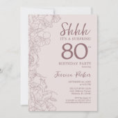 Dusty Pink Mauve Photo Surprise 80th Birthday Invitation (Front)