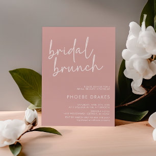 Dusty Pink Minimalist Script Bridal Brunch Invitation