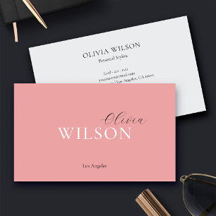 Dusty Pink Modern Elegant Typography Professional Business Card