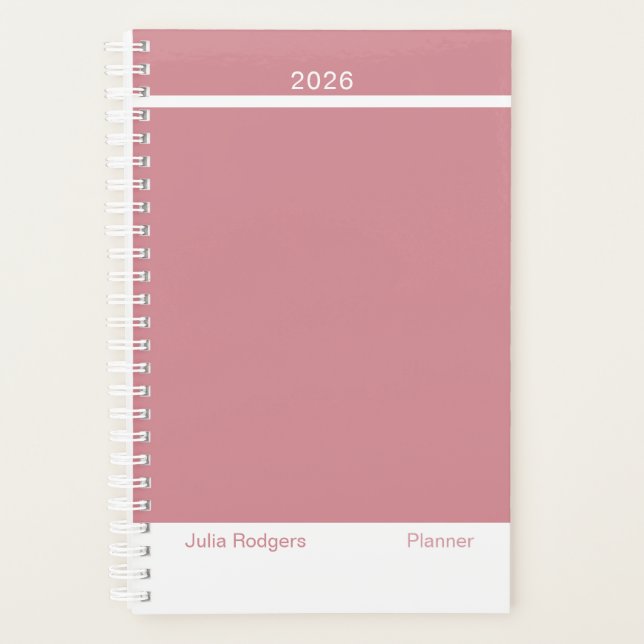 Dusty Pink Modern Small Planner (Front)