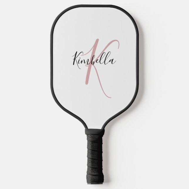 Dusty Pink Monogram Pickleball Paddle (Front)