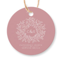 Dusty pink monogram white art custom wedding