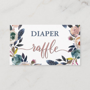 Dusty Pink Navy Baby Shower Sprinkle Diaper Raffle Enclosure Card
