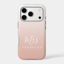 Dusty Pink Ombre Script Future Mrs Name
