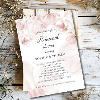 Dusty pink orchid rehearsal dinner invitation
