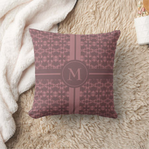 Dusty Pink Pattern Monogrammed Cushion