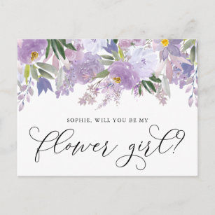 Dusty Pink Peony Will You Be My Flower Girl Card