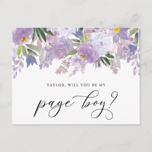 Dusty Pink Peony Will You Be My Page Boy Card