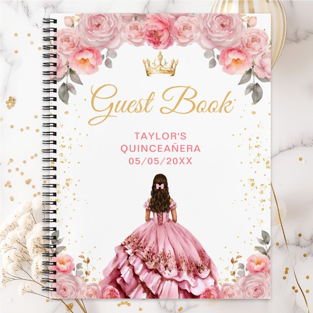 Dusty Pink Princess Quinceañera Guest Book (Creator Uploaded)