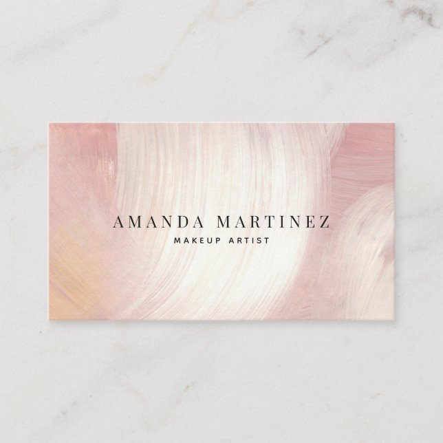 Dusty Pink & Purple Brushstrokes Social Media Business Card (Front)