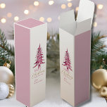 Dusty pink re Pagoda Christmas Tree, Hostess gift, Wine Box<br><div class="desc">Dusty pink red Pagoda Christmas Tree Wine Gift Box Make your holiday wine gifts extra special with our Dusty pink red Pagoda Christmas Tree Wine Gift Box. Featuring our elegant red pagoda Christmas tree and the festive message "Merry Christmas, Happy New Year, " this box can be personalised with your...</div>