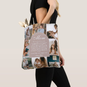 Dusty Pink Reasons We Love You Mom Photo Collage Tote Bag