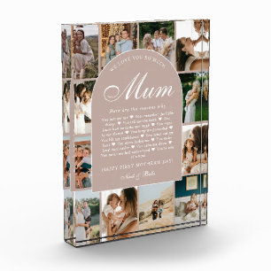 Dusty Pink Reasons We Love You Mum Photo Collage Block