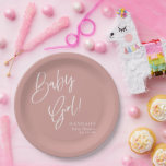 Dusty Pink/ Rose Baby Girl Baby Shower Paper Plate<br><div class="desc">https://www.zazzle.com/collections/dusty_pink_rose-119320912565185572?rf=238296117664346256</div>