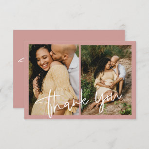 Dusty Pink/ Rose Baby Shower Photo Thank You Card