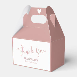 Dusty Pink/ Rose Baby Shower thank you Favour Box