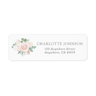 Dusty Pink Rose Eucalyptus Greenery Return Address Return Address Label