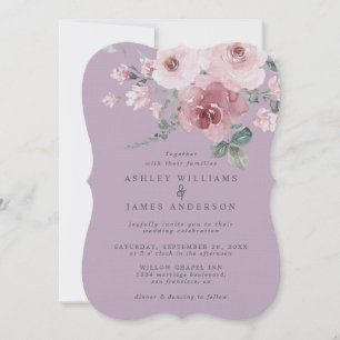 Dusty Pink Rose Fair Orchid Wedding Invitation