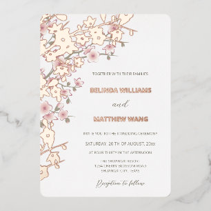 Dusty Pink Rose Gold Cherry Blossom Wedding