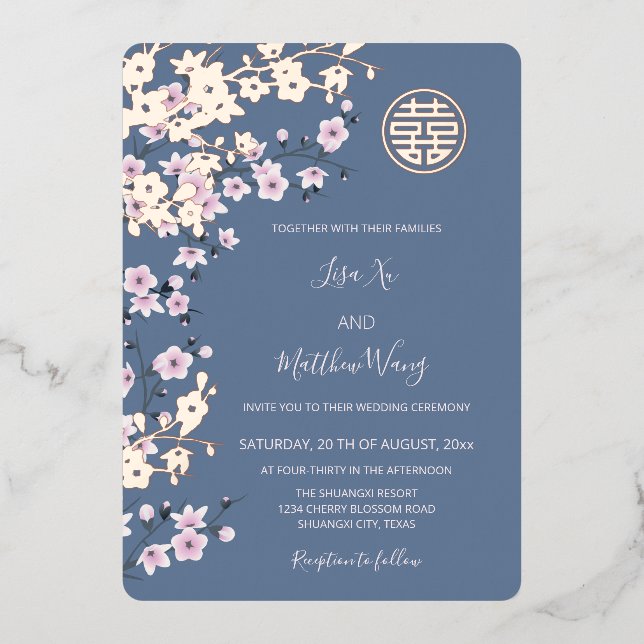 Dusty Pink Rose Gold Chinese Wedding (Front)