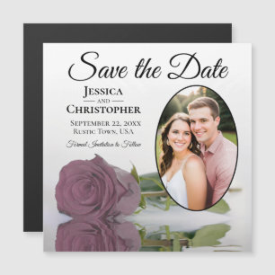 Dusty Pink Rose Wedding Save The Date Photo Magnet