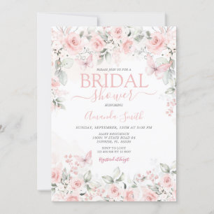 Dusty Pink Roses Bridal Shower invitation
