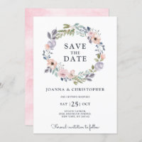Dusty Pink Roses Midsummer Floral Save the Date