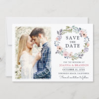 Dusty Pink Roses Midsummer Floral Save the Date