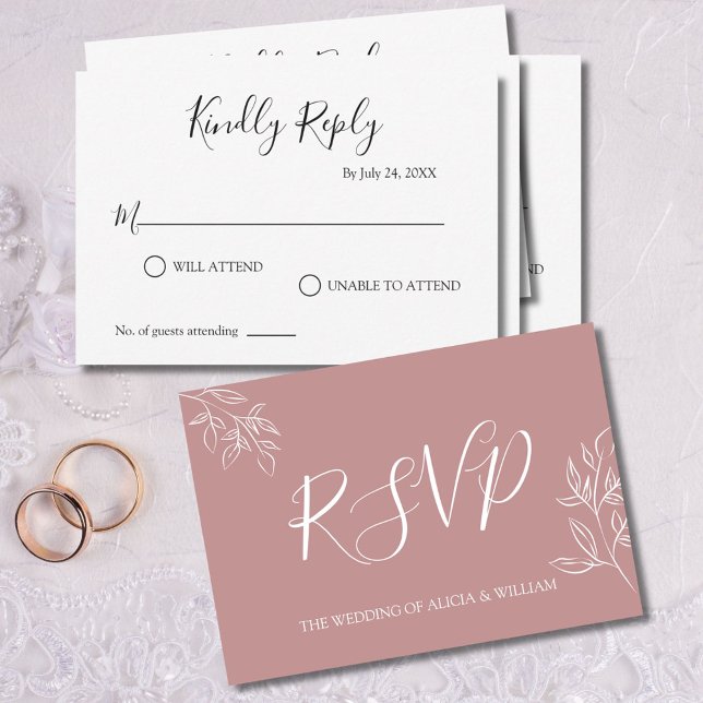 Dusty Pink RSVP Wedding Response Card (Creator Uploaded)